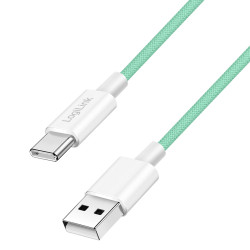 LogiLink CU0328 USB kabelis USB 2.0 1,5 m USB A USB C 0,48 Gbit/s 60 W Žalia