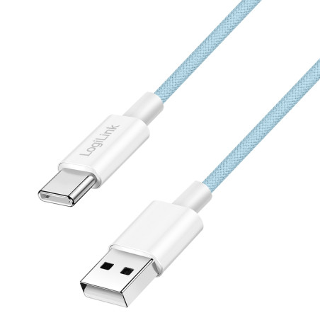 LogiLink CU0329 USB kabelis USB 2.0 0,5 m USB A USB C 0,48 Gbit/s 60 W Mėlyna