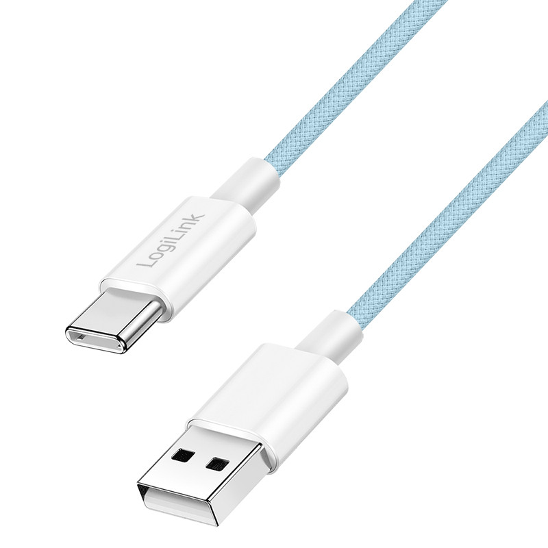 LogiLink CU0331 USB kabelis USB 2.0 1,5 m USB A USB C 0,48 Gbit/s 60 W Mėlyna