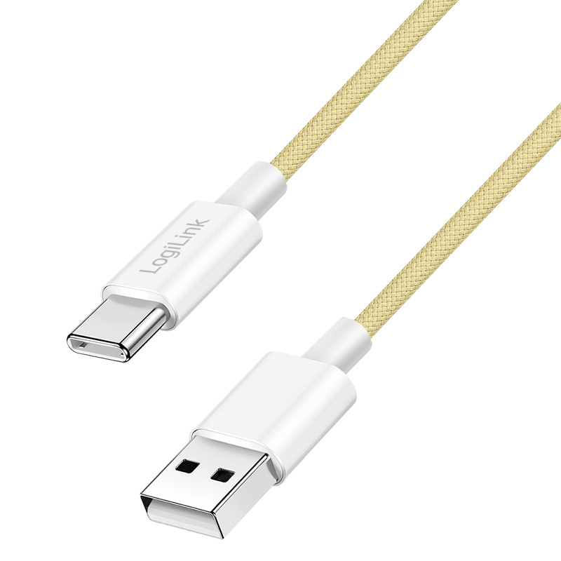 LogiLink CU0333 USB kabelis USB 2.0 1 m USB A USB C 0,48 Gbit/s 60 W Geltona