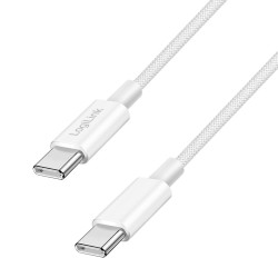 LogiLink CU0341 USB kabelis USB 2.0 1 m USB C 0,48 Gbit/s 60 W Balta