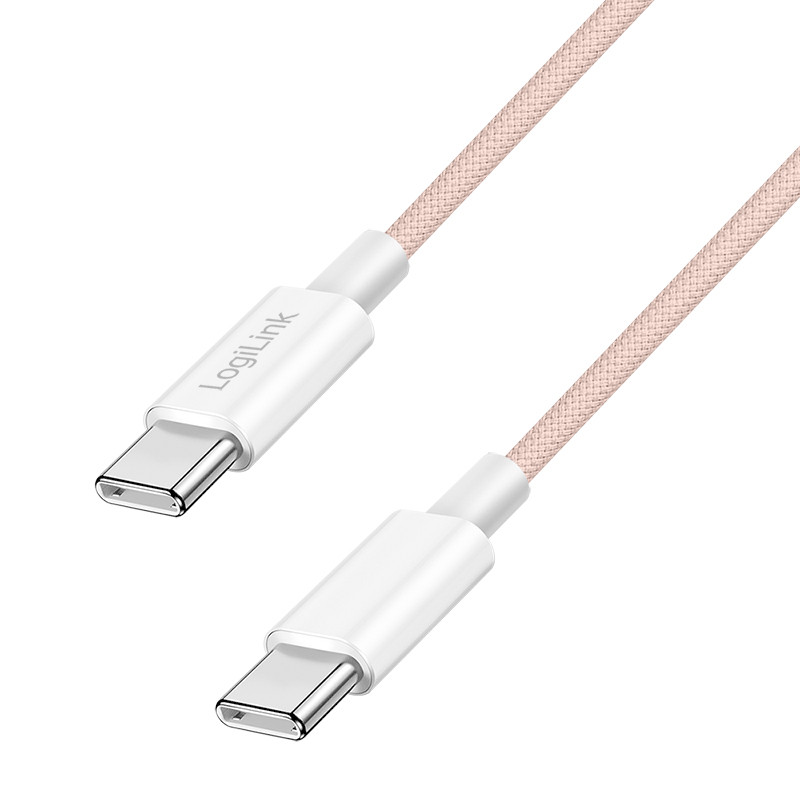 LogiLink CU0343 USB kabelis USB 2.0 1,5 m USB C 0,48 Gbit/s 60 W Rožinė