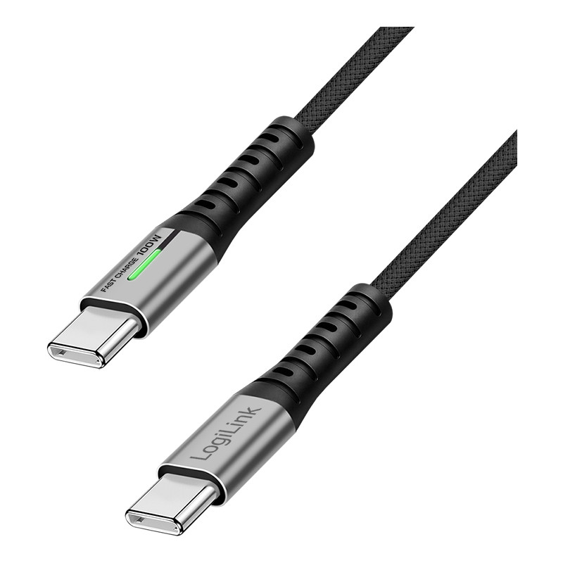 LogiLink CU0431 USB kabelis USB 3.2 Gen 2x2 0,5 m USB C 20 Gbit/s 100 W Juoda