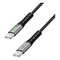 LogiLink CU0433 USB kabelis USB 3.2 Gen 2x2 1,5 m USB C 20 Gbit/s 100 W Juoda