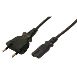 LogiLink CP092 maitinimo kabelis Juoda 1,8 m C tipo maitinimo kištukas C8 šakotuvas