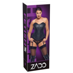 ZADO Lamb Nappa Leather Corset S with Removable Straps, Black