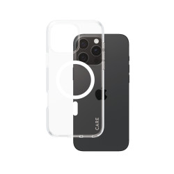 PanzerGlass CARE™ by ® Urban Combat Case Transparent w. White MagSafe iPhone 16 Pro Max mobiliojo telefono dėklas Permatomas