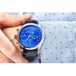 Giewont Men's Chronograph Sapphire Watch / Silver-Blue