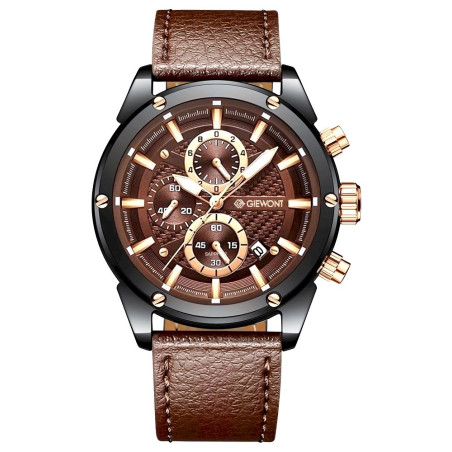 Giewont Men’s Chronograph Sapphire Watch / black-brown