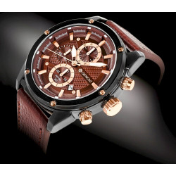 Giewont Men’s Chronograph Sapphire Watch / black-brown