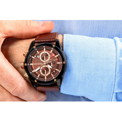Giewont Men’s Chronograph Sapphire Watch / black-brown