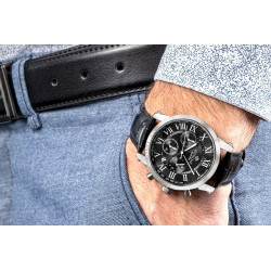 Giewont Chronograph Sapphire Men's Watch GW6260-A2 / silver-black