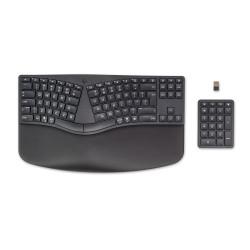 HP 960 Ergonomic Wireless Keyboard klaviatūra Namo RD belaidis ryšys + „Bluetooth“ QWERTY Anglų Juoda