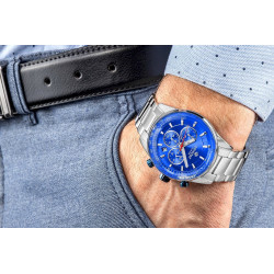 Giewont Men's Chronograph Sapphire Watch / silver/blue