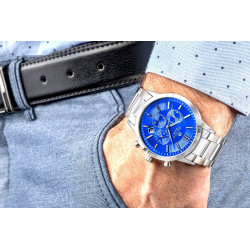 Giewont Chronograph Sapphire Men's Watch / silver-blue