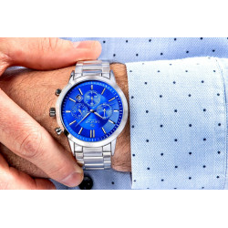 Giewont Chronograph Sapphire Men's Watch / silver-blue