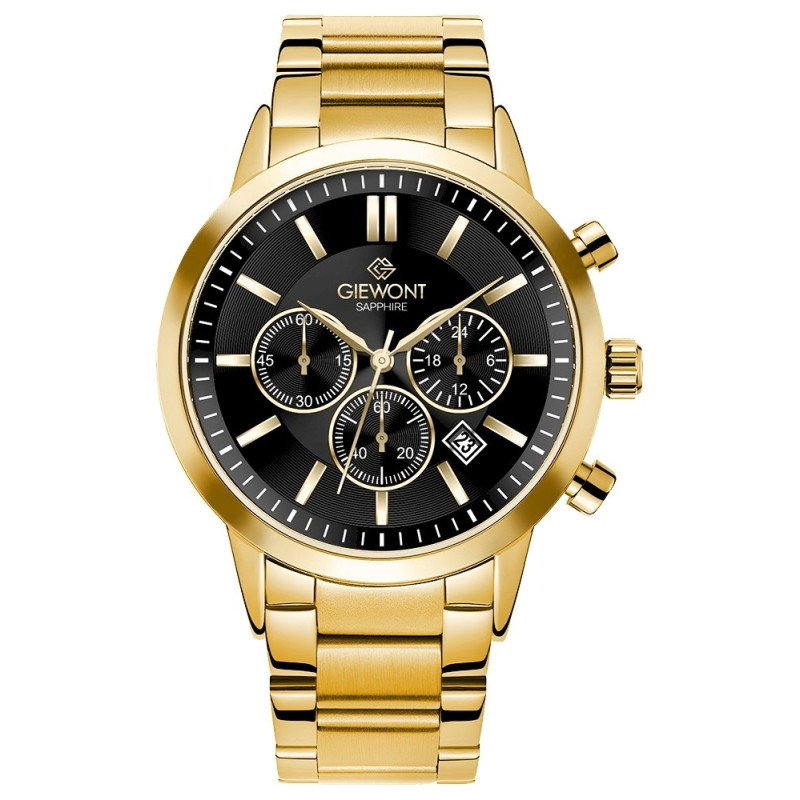 Giewont Chronograph Sapphire Men’s Watch / gold black