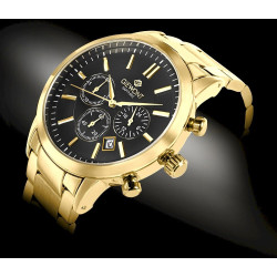 Giewont Chronograph Sapphire Men’s Watch / gold black