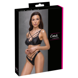 Cottelli LINGERIE Matte Black Bra Set 75B/S Adjustable Straps