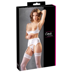Cottelli Collection Shelf Bra Set White Lace 80B/M Adjustable Straps