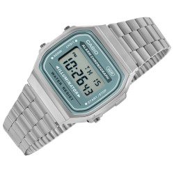 CASIO VINTAGE A168WA-3AYES Men's Watch / silver/green