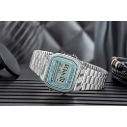 CASIO VINTAGE A168WA-3AYES Men's Watch / silver/green