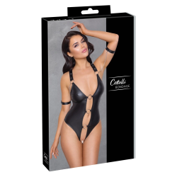 Cottelli Bondage Body Matte Black M with Adjustable Restraints