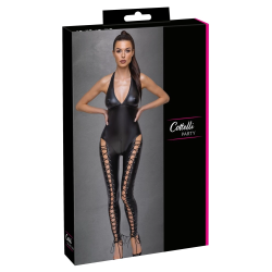 Cottelli PARTY Jumpsuit Lacing Black Matte Look, Size L