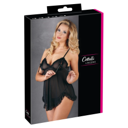 Cottelli Collection Babydoll Ruffles Black Lace Plus Size 2XL