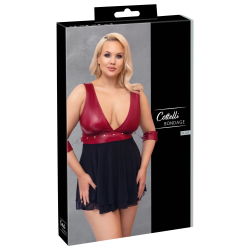 Cottelli Bondage Plus Babydoll 4XL Red Matte Look with Adjustable Restraints