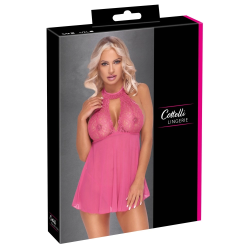 Cottelli Lingerie Babydoll Pink S/M - Lace & Powernet Set