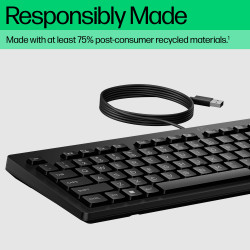 HP 125 G2 USB Wired Keyboard klaviatūra Biuras Juoda