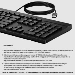 HP 125 G2 USB Wired keyboard Office Black