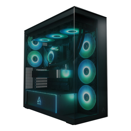 ARCTIC Xtender Black (Tinted Glass) „Midi Tower“ Juoda