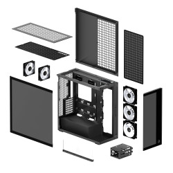 ARCTIC Xtender Black (Tinted Glass) „Midi Tower“ Juoda