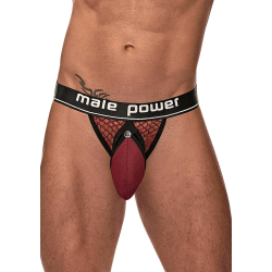 Male Power Cock Pit Net Jock S/M - Burgundy Comfort System
