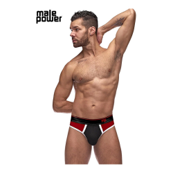 Male Power Panel Thong L/XL Black-Red Retro Sport Design