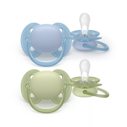 Philips AVENT SCF091/37 baby pacifier Ultra soft pacifier Orthodontic Silicone Blue, Green