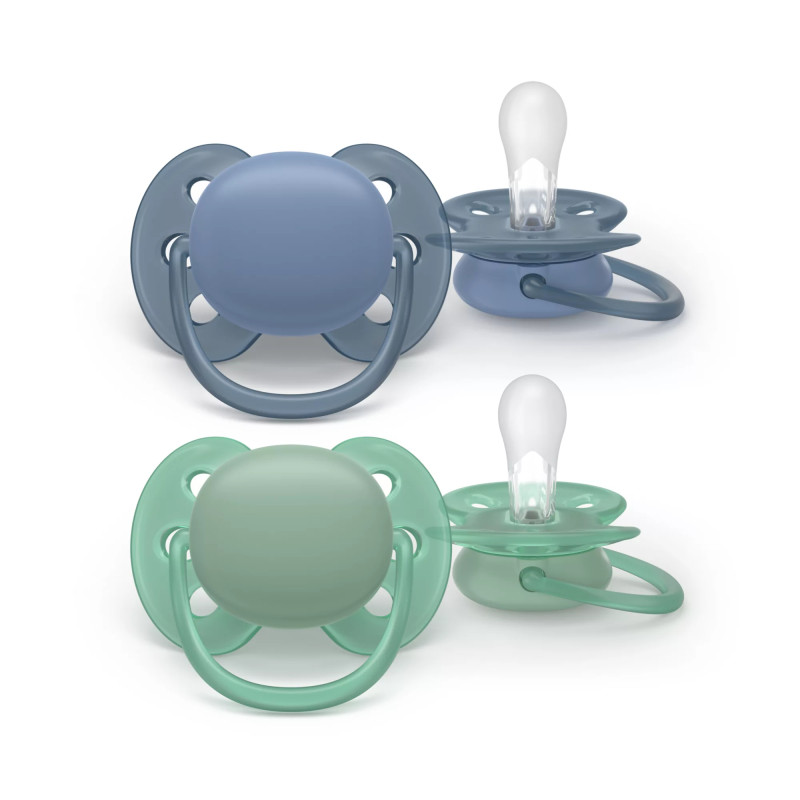 Philips AVENT SCF091/42 kūdikio žindukas Itin minkštas čiulptukas Ortodontinis Silikonas Mėlyna, Žalia