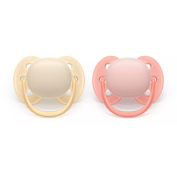 Philips AVENT SCF091/38 baby pacifier Ultra soft pacifier Orthodontic Silicone Pink, Yellow