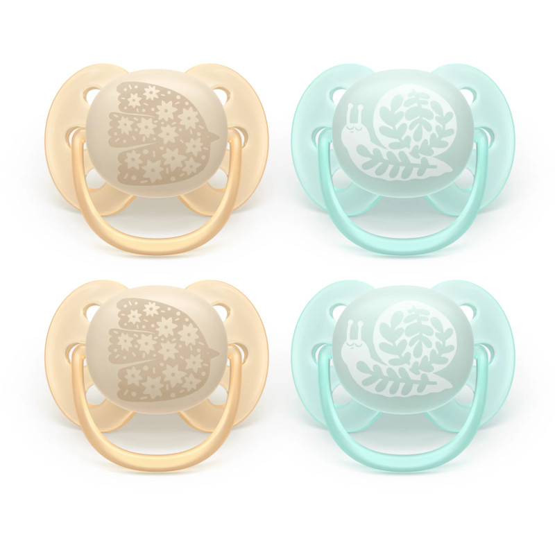 Philips AVENT SCF091/49 baby pacifier Ultra soft pacifier Orthodontic Silicone Light Blue, Yellow