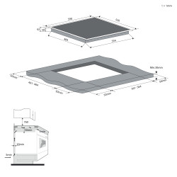 Candy Cook 600 CDTP644SC/E1 Juoda Įmontuoti 59 cm Indukcinė viryklė, padalyta į sritis 4 zone(s)