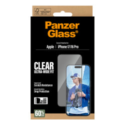 PanzerGlass ® Screen Protector iPhone 17 | iPhone 16 Pro | Ultra-Wide Fit w. EasyAligner