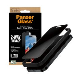 PanzerGlass ® 2-Way Privacy Screen Protector iPhone 17 | iPhone 16 Pro | Ultra-Wide Fit w. EasyAligner Skaidri ekrano apsauga Ap