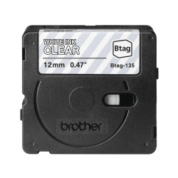 Brother BTAG-135 label-making tape White on transparent