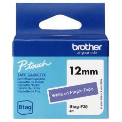 Brother BTAG-F35 etikečių juostelė Balta violetiniame fone
