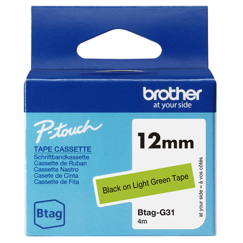 Brother BTAG-G31 etikečių juostelė Juoda ant žalios