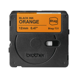 Brother BTAG-T31 etikečių juostelė Juoda ant oranžinės