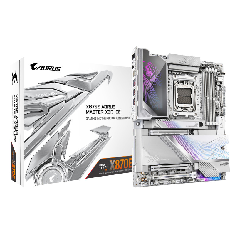 GIGABYTE X870E AORUS MASTER X3D ICE AMD X870E AM5 lizdas ATX