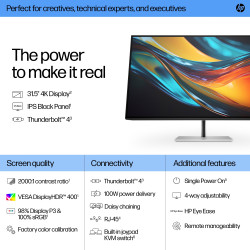 HP Series 7 Pro 31.5 inch 4K Thunderbolt 4 Monitor - 732pk kompiuterio monitorius 80 cm (31.5") 3840 x 2160 pikseliai 4K Ultra H